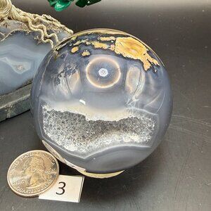 Volcano Agate Quartz Sphere 63mm Indonesia Crystal Ball Druzy Natural Geode 3